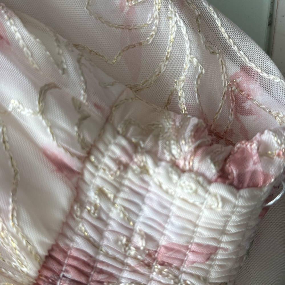Baltic Born - Ardley Pink Floral Embroidered Puff Sleeve Maxi Dress - Small - Picture 16 of 16